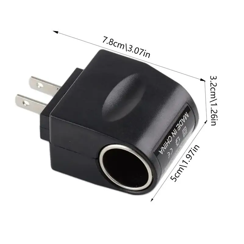 Car LighterPlug Adapter Stable LighterConverter With LED Indicator 220V To 12V Black Auto Accessories AC To DC Car Adapter