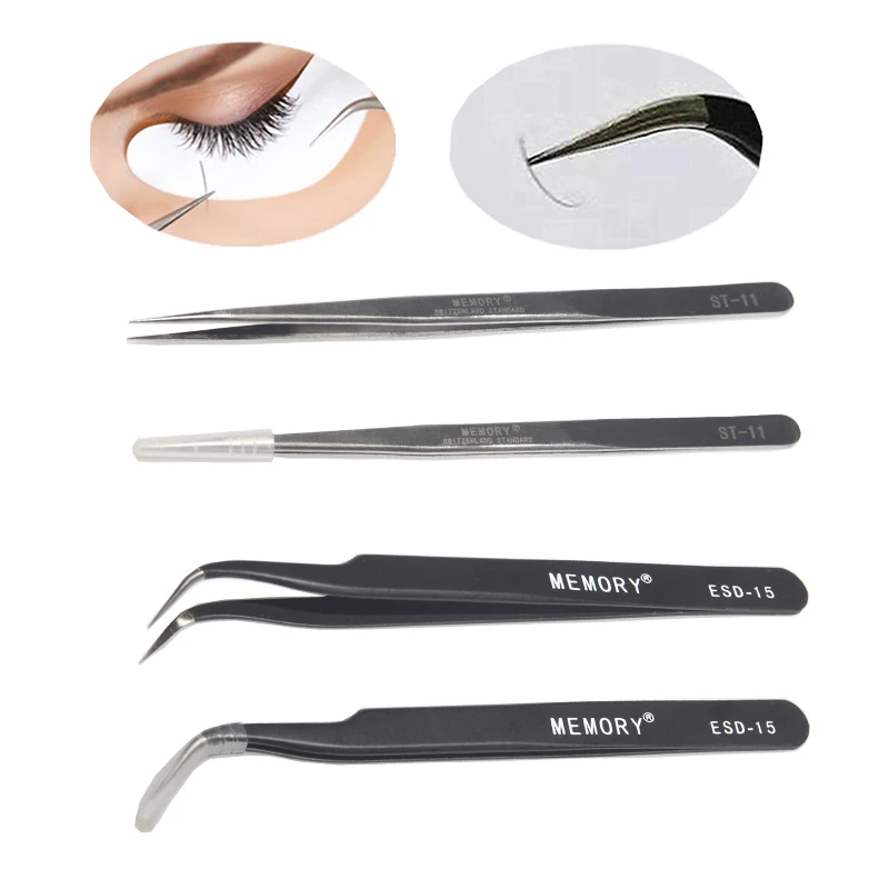 

SunShine 6Pcs/Lot Eyelash Extension Tweezers Beauty Makeup Tools For Lashes Building Eye Lashes Tweezers False Eyelashes Tools