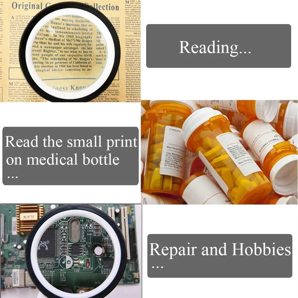 Magnifying glass Magnifying Glass with Light 30X Handheld Large Magnifying Glass 12 Led Illuminated Lighted Magnifier for Seniors Reading Solder