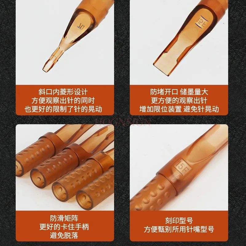 Single use sealing diamond shaped tattoo needle cap with a tattoo needle tip