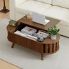 Lift Top Coffee Table with Storage,47.2" Oval Coffees Tables with Open Fence Storage, Mid Century Coffee Table with Lifting top 5