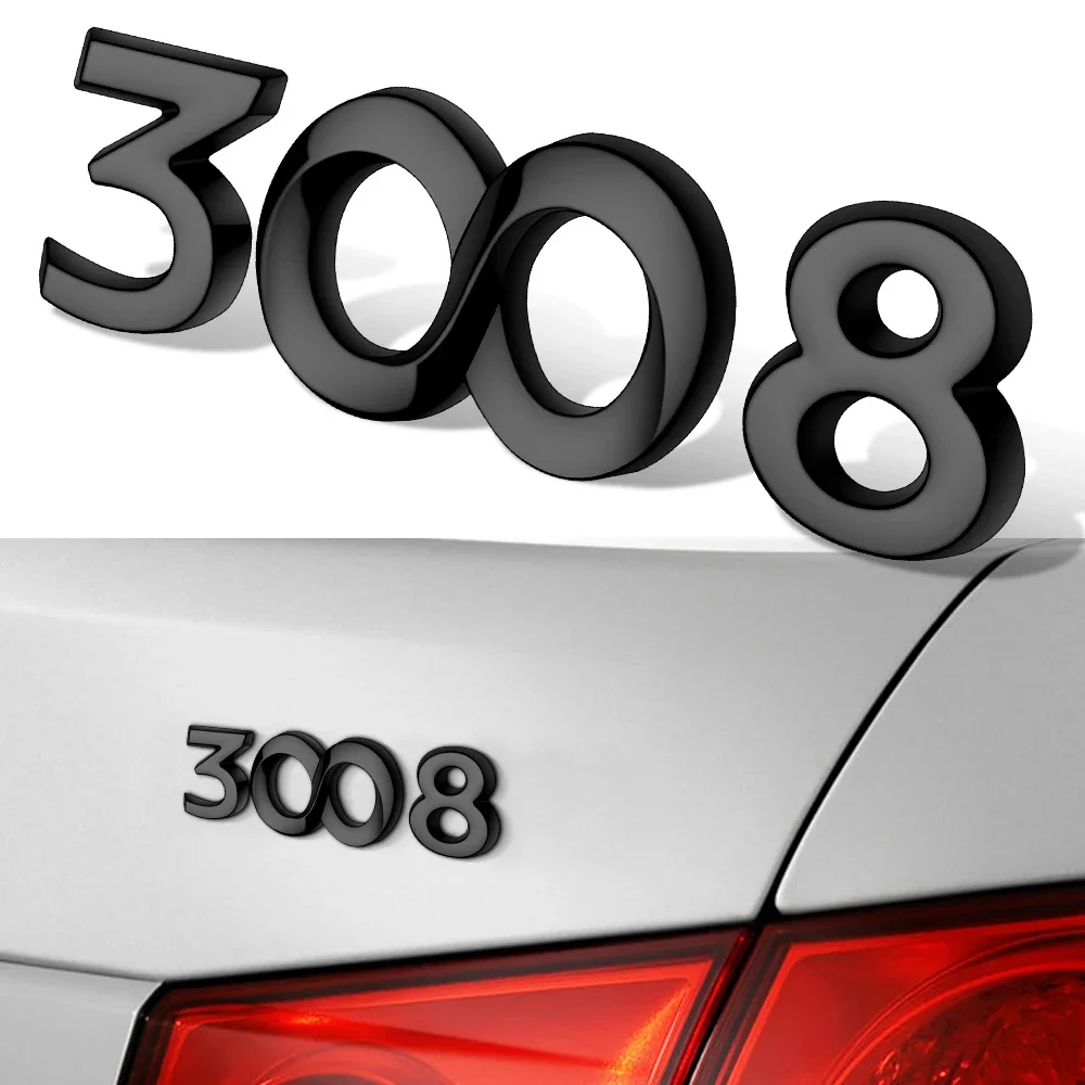 

3D Rear Tailgate Badge Sticker for Peugeot 3008 206 207 308 408 508 2008 Car Trunk Logo Front Hood Emblem Sticker Accessories