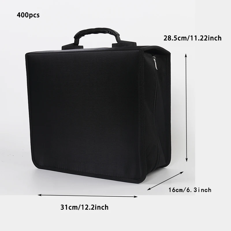 CD DVD Storage Case 400 Capacity Heavy Duty Zipper Protective Movie Media Storage Organizer Binder Wallet For Car Home Office
