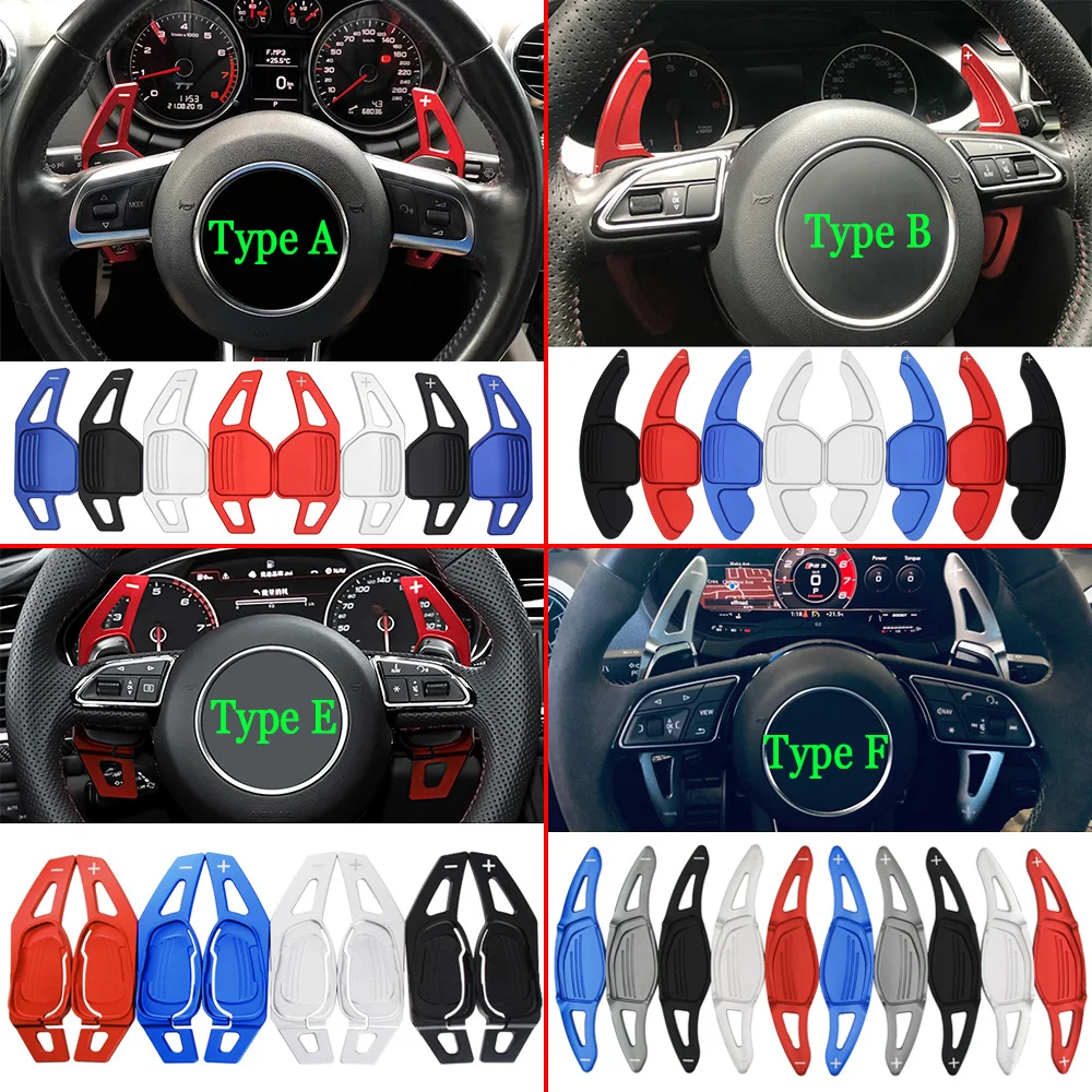 Shift Paddles For Audi Sline Quattro RS Q3 Q5 Q7 S3 S5 SQ5 SQ7 R8 A3 A4 A5 A6 A7 S4 TT TTS Car Steering Wheel Extend DSG Sticker steering wheel paddle extension
