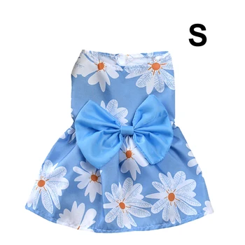 Dog Bowknot Floral Dress Pet Princess Dress Dog Sundress Dog Princess Dress Cute Summer Cat Clothing For Chihuahua Yorkie 6