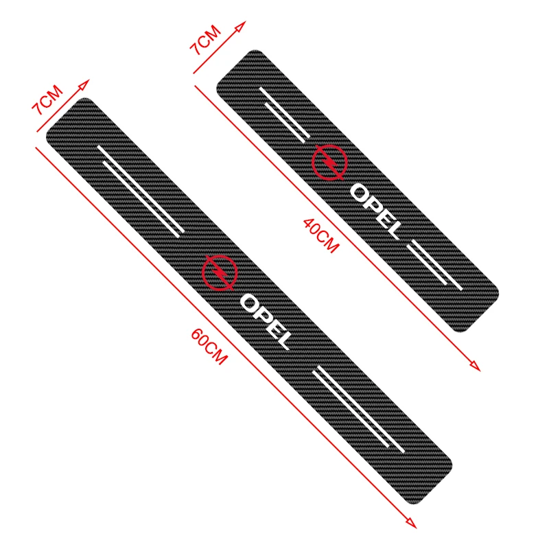 Carbon Fiber Look Door Sill Protectors - Scratch Resistant & Easy to Install (4-Pack)