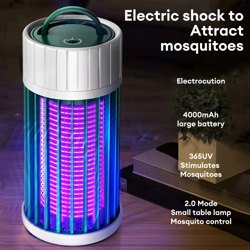 Bug Zapper for Indoor Outdoor Electric Mosquito Killer Lamp with Night Light Rechargeable Fly Trap for Home Backyard Patio