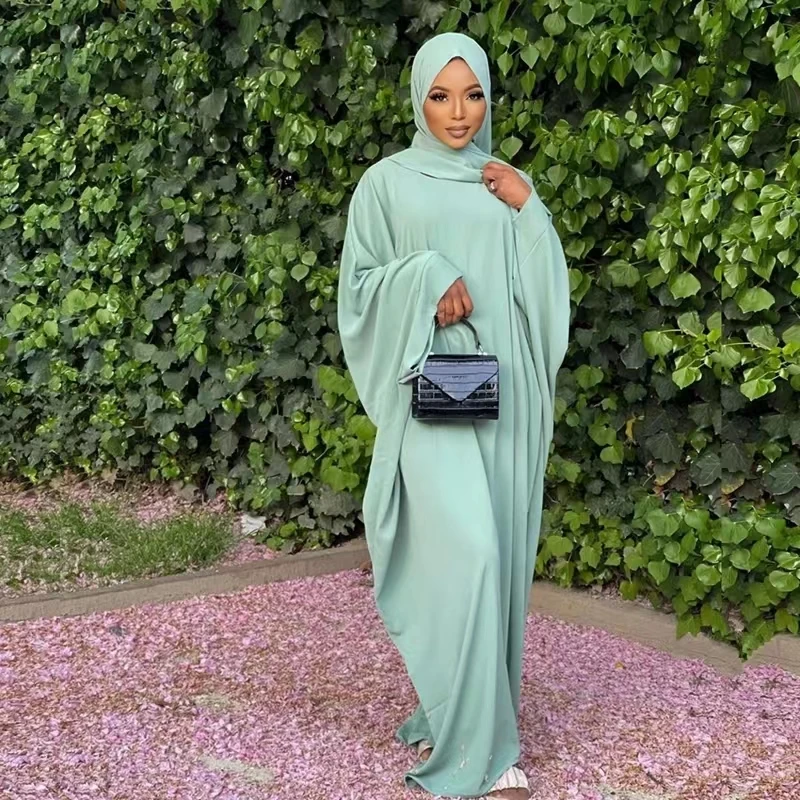 Muslim Batwing Dresses Abaya For Dubai Women Loose Kimono Femme Clothing Hijab Eid Prayer Elegance Robe Tradition Arabic Wear