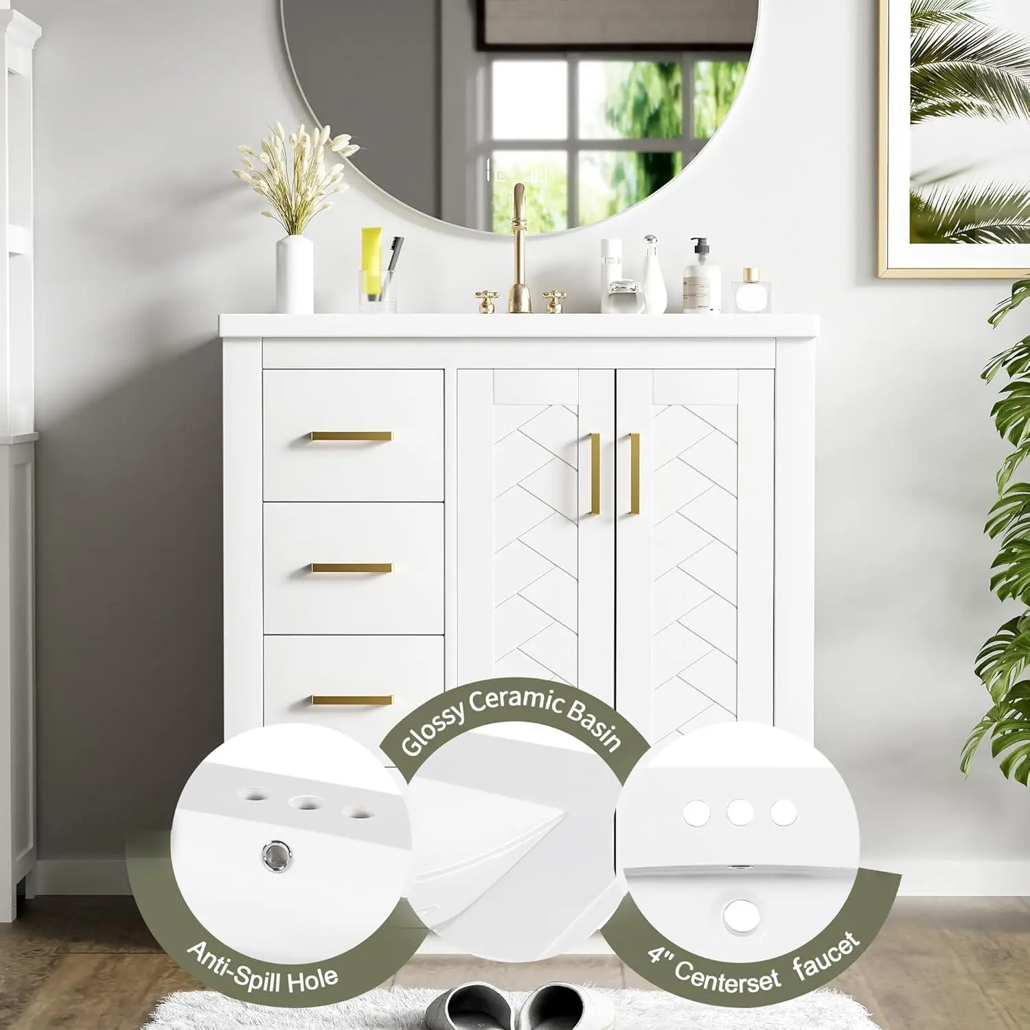 Herringbone Vanity Cabinet 6