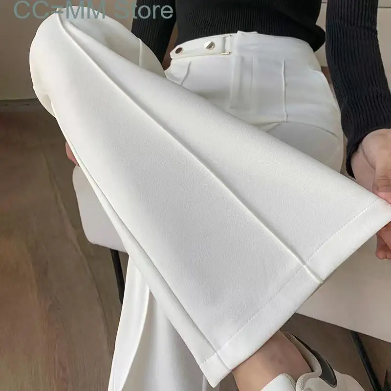 New Wide Leg for Women Fall Korean Fashion Casual Suits Pants High Waisted Office Ladies Elegant Full Length