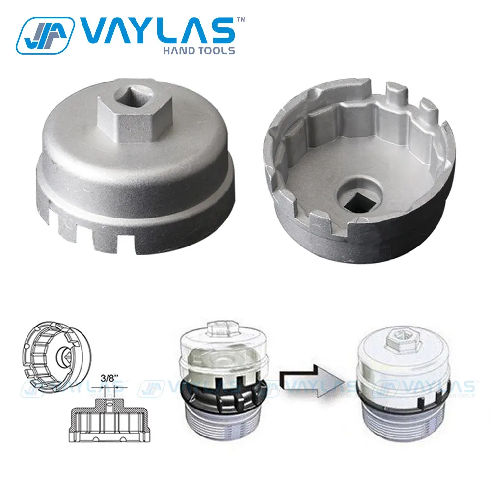 오일 필터 렌치 캡 14 플루트 64.5mm 내부 직경. Lexus Toyota용 오일 필터 제거 도구 3/8 정사각형 드라이브 범용