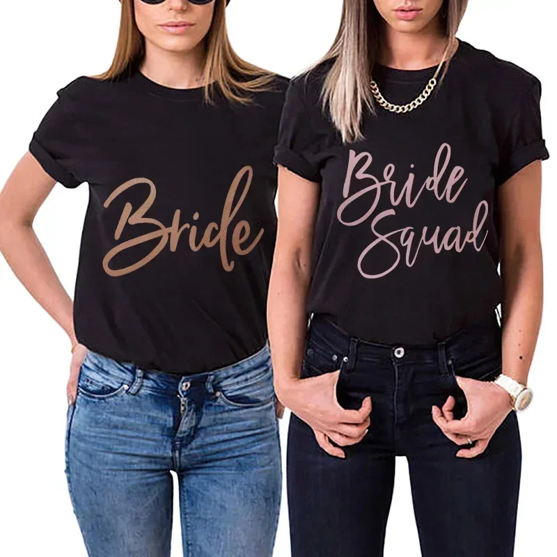 

Bachelorette Hen Party T Shirts Shirts for Women Clothing Women T-shirts Tops Tee Shirt Femme Bride Tshirt Bride Squad Clothes