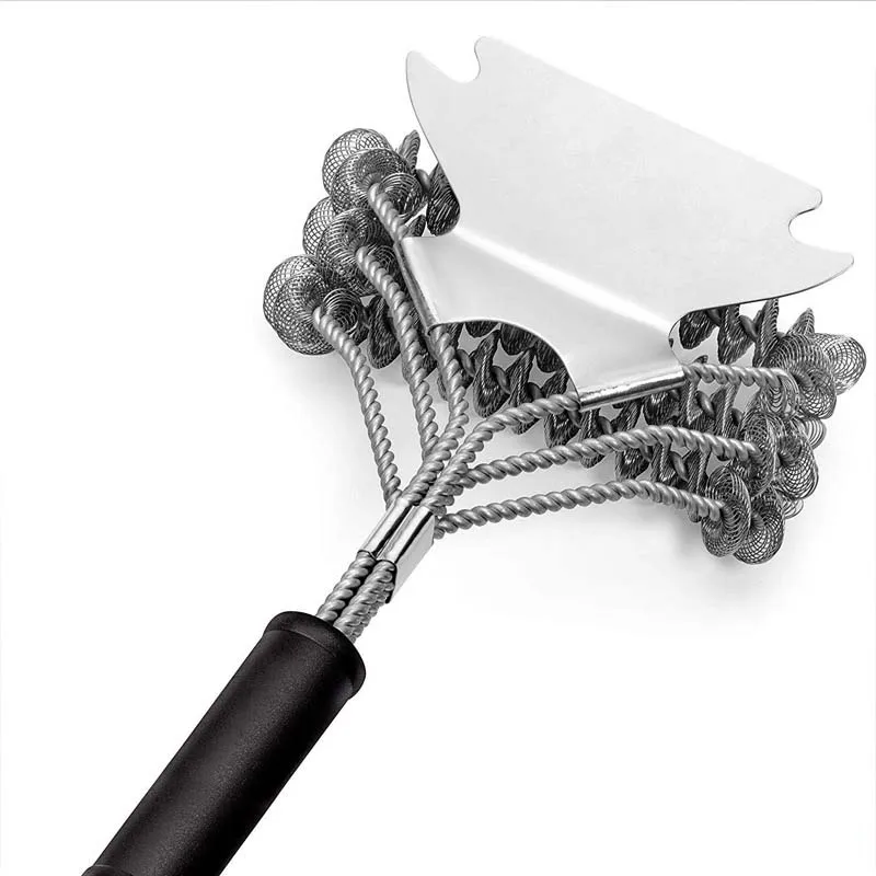 18inch Grill Grate Cleaning Brush with Scraper Stainless Steel BBQ Rack Cleaning Brush Grill Cleaner Bathroom Floor Clean Brush