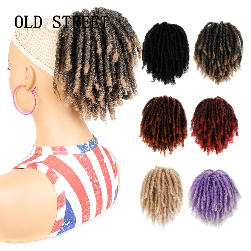 

Dread Locks Drawstring Ponytail Heat Resistant Synthetic Fiber Curly Pony Tail Hairpieces Faux Locs Hair Extension for Women
