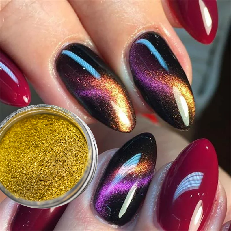 Nail powder nail pigment nail glitter nail decoration 3D Chameleon Magnetic Glitter Dust Cat Eye Chrome Pigment DIY Craft Supplies