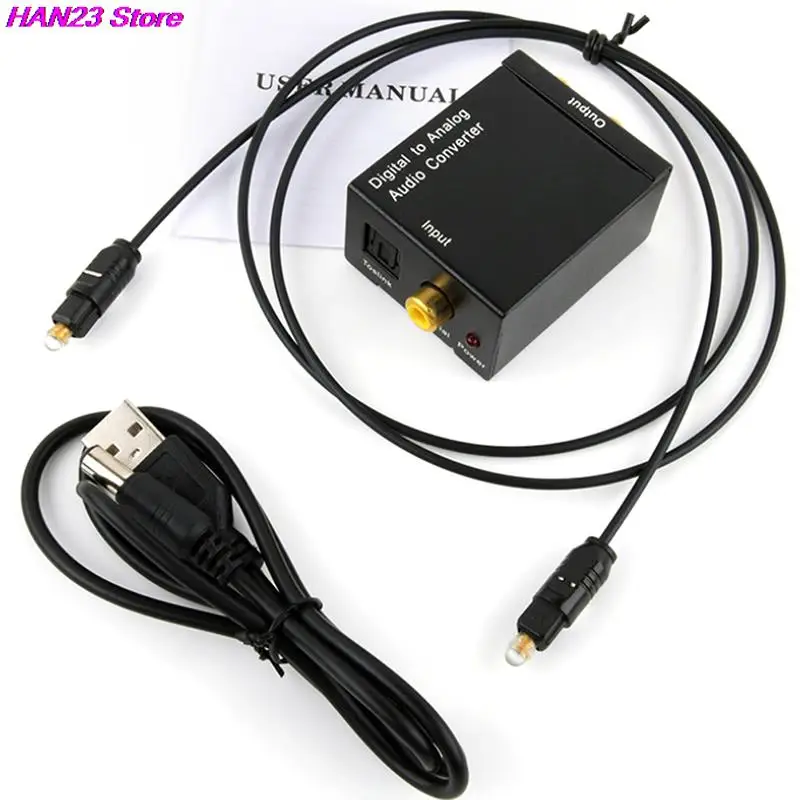 Protable 3.5Mm Jack Coaxial Optical Fiber Digital To Analog Audio Aux Rca L / R Converter Spdif Digital Audio Decoder Amplifier