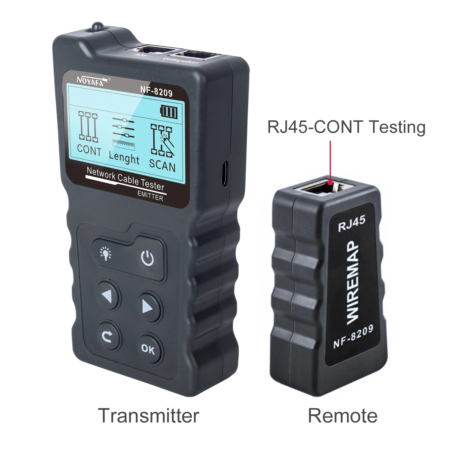 Noyafa NF-8209 internet cable tester LCD Display Measure Length cabl RJ45 Cable Tracker utp multifunctional tester Network Tool 2