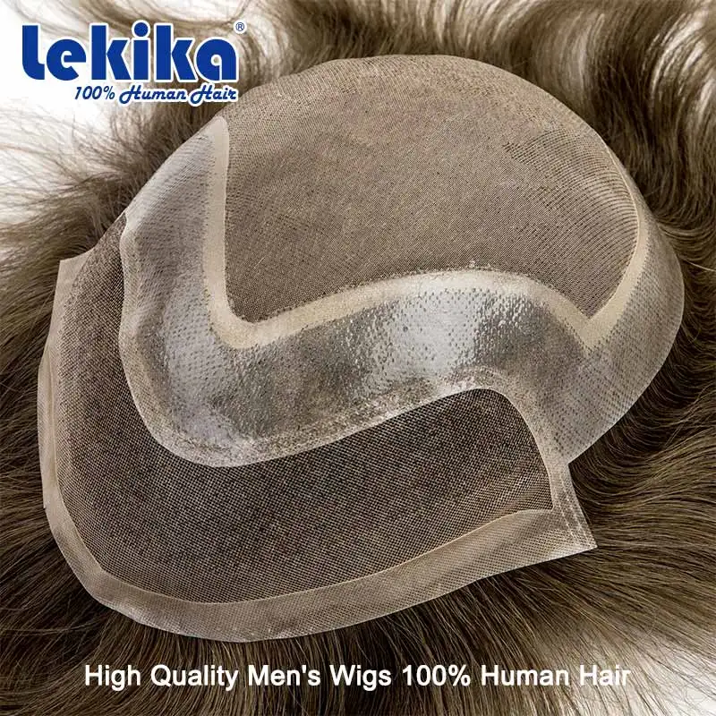 Wig Man Mono Lace PU Base Male Hair Prosthesis Natural Hairline Men Wig ...