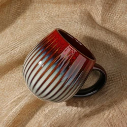 Retro Handmade Ceramic Mug - 17 OZ Large Capacity (Red Mug)