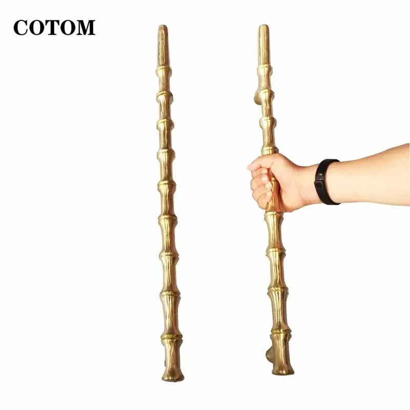 1pc Brass Irregular Circle Commercial Push Pull Door Bar Handle wood Door Pull Long Handle Glass Pulls Polishing