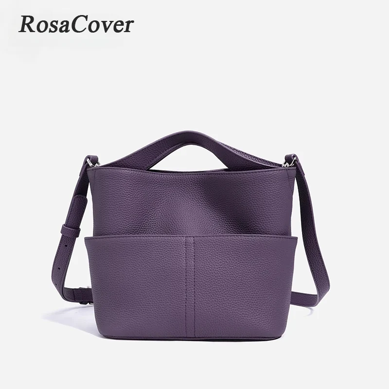 2025 New Spring Summer Simple Soft Bucket Tote Bag Small Purple Color ...