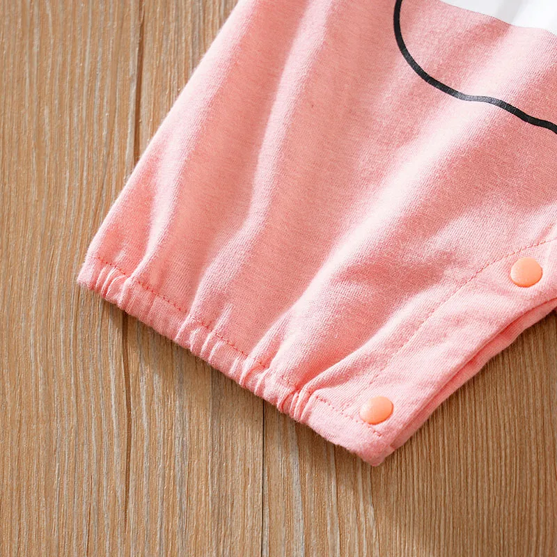 Baby Boys Girls Unisex Newborn Romper 0-18 Months Toddler Clothing Infant summer Short sleeve Cute pink kitten print Jumpsuit infant romper animal print romper