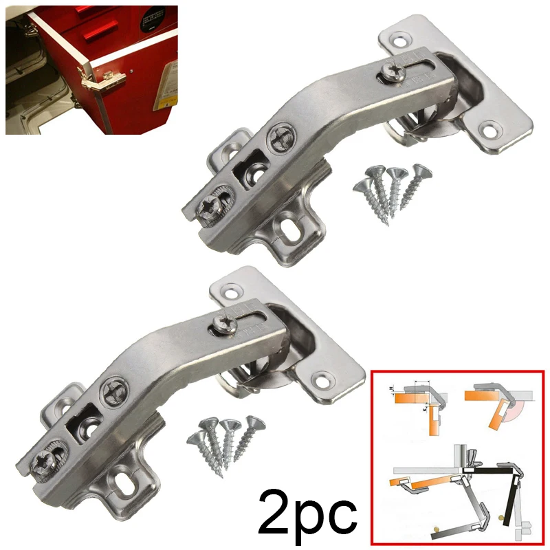 2pcs 135 Degree Door Hinges Corner Cabinet Door Hinges Combination  Plate Screws Set Kitchen Cupboard Furniture Hinges Hardware
