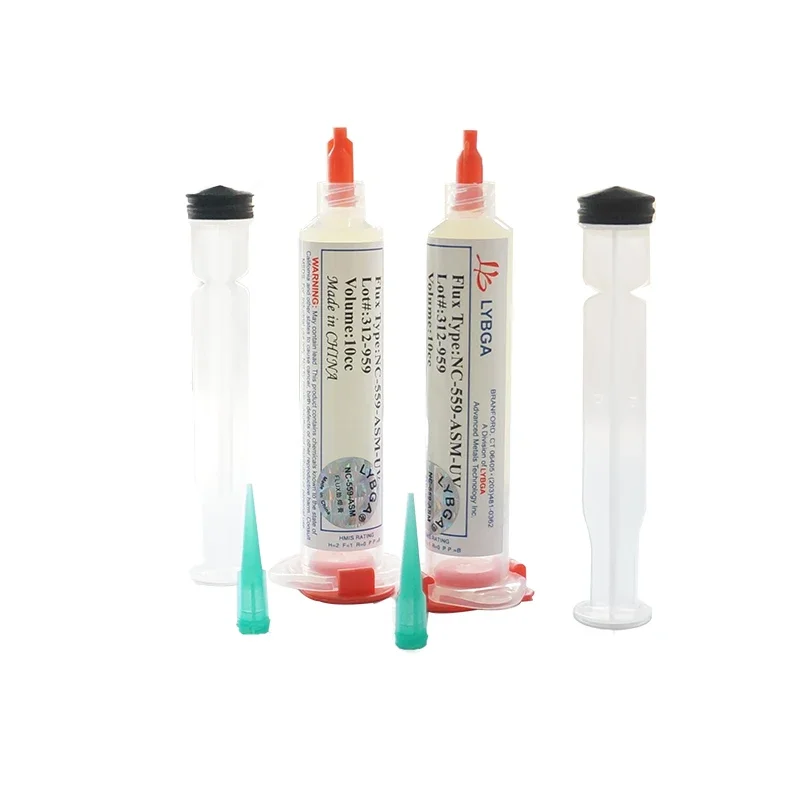 1PCS LY BGA 10cc NC-559-ASM-UV solder flux with Needles piston syringe putter