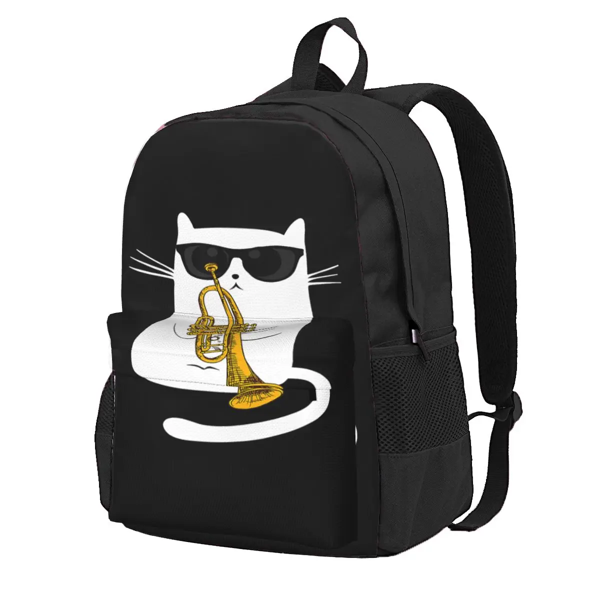 Jazz Cat Live Tonight - Cool Smooth Tromba Playin Zaini Con Stampa Zaino Di Grande Capacità