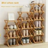 Bamboo Shoe Rack Multi Layer Simplicity Telescopic Shoe Rack No Installation Required Foldable Not Occupying Space Storage Rack 3