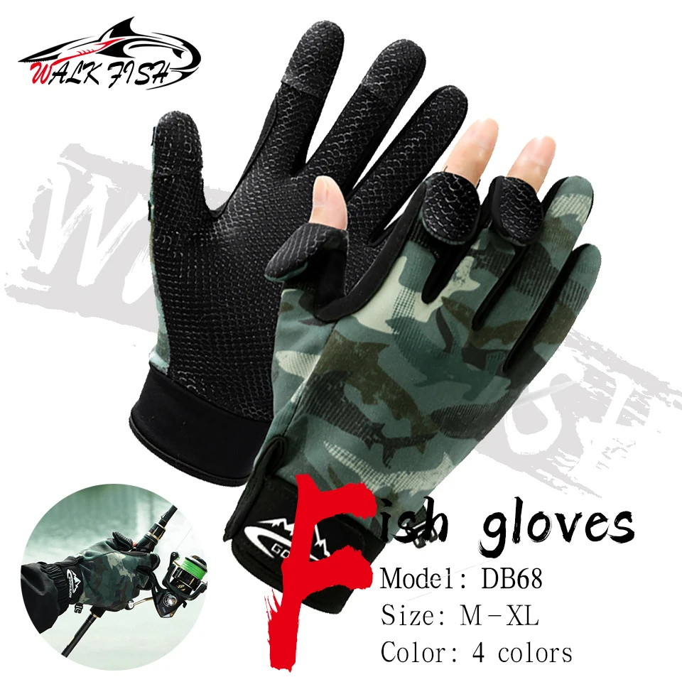 WALK FISH New 1Pair Sport Winter Fishing Gloves 3 Half-Finger