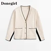 Donegirl 2023 Women Cardigan Button V-Neck Knitted Sweater Cardigans Female Casual Pockets Fashion Ladies Tops cardigans mujer 1