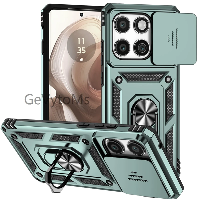 Matte Military-Grade Ring Stand Case with Camera Protection
