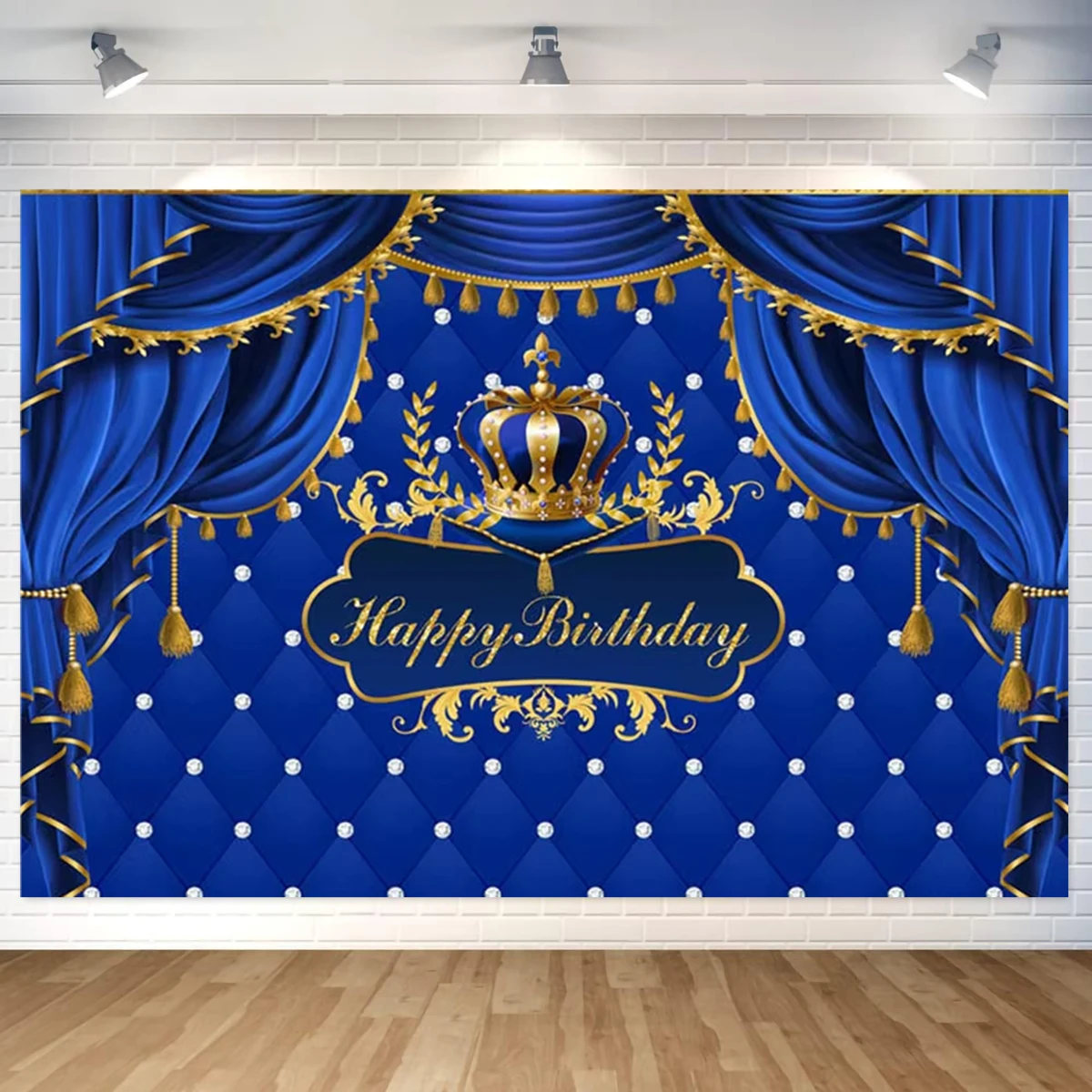 Riyidecor Royal Blue And Silver Balloons Backdrop Polyester Fabric Navy Happy Birthday 7Wx5H Feet Glitter Bokeh Dots Flower Chic Photography Background Adults Women Birthday Party Photo Studio Shoot
