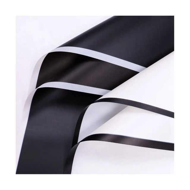 Black and White Edge Flower Wrapping Paper