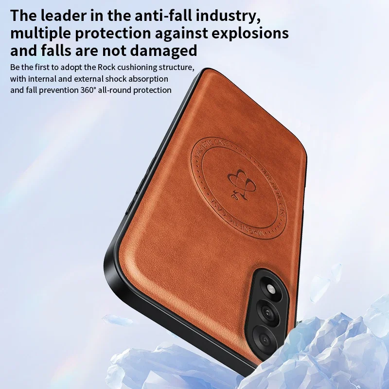 Magnetic Wireless Charging PU Leather Protective Case and Hard Back Cover