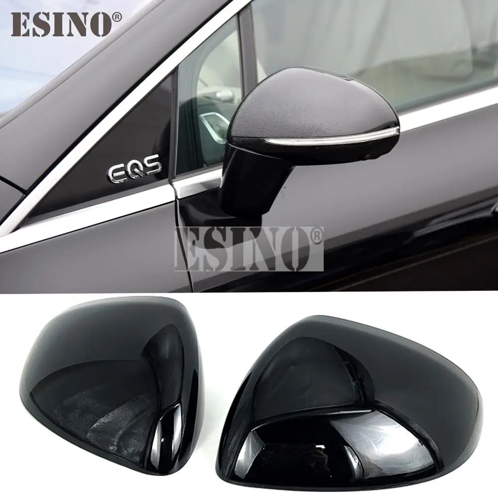 

2 x ABS Bright Black Rearview Side Mirror Replacement Covers Case Trims For Mercedes Benz W206 W223 EQE EQS C200 C300 S400 S580