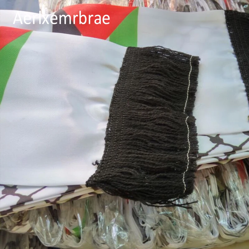 Aerlxemrbrae Palestine flag  Custom Scarf  palestine national day  14*130cm    Scarf Printing Satin Palestinian  Scarf