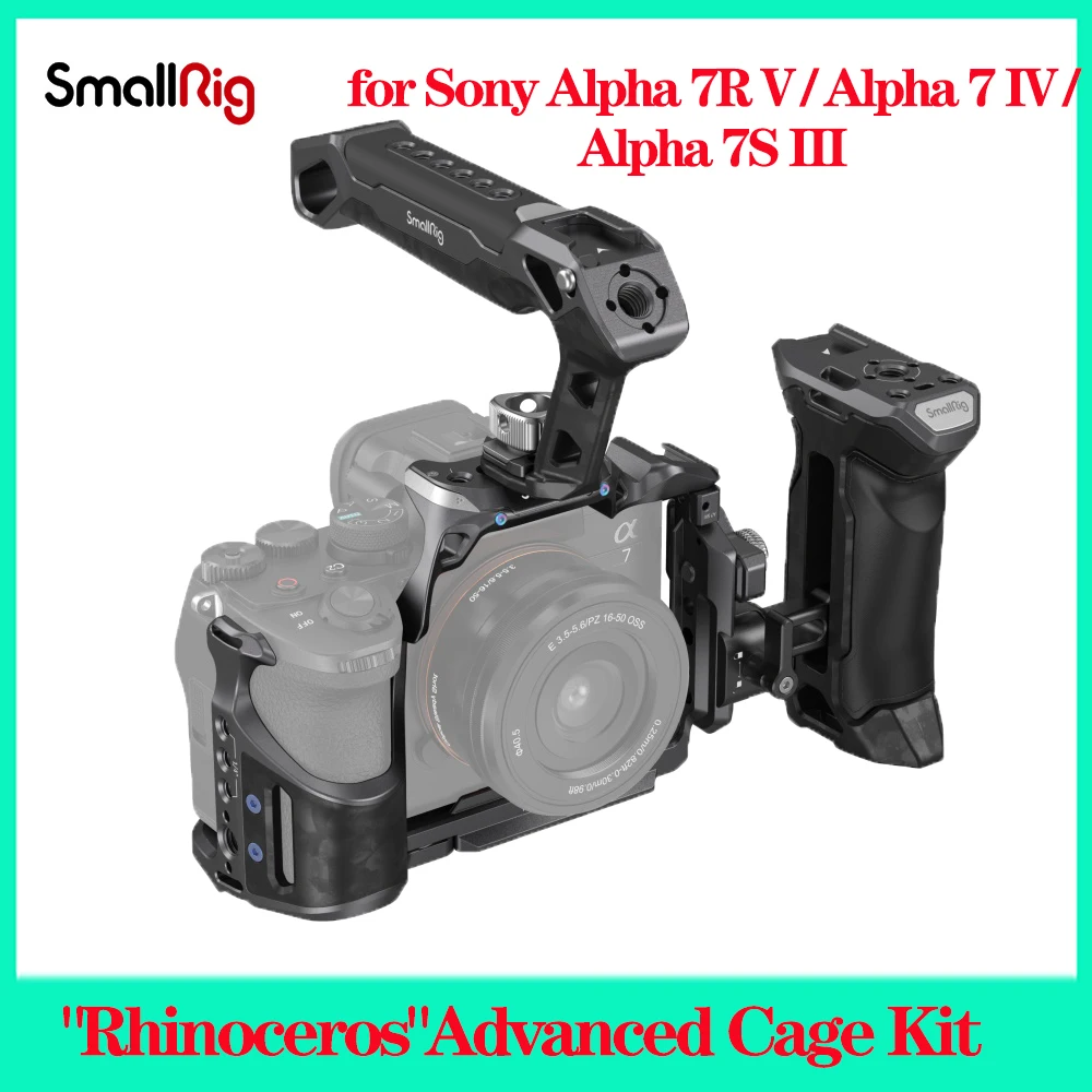 Smallrig Rhinoceros Advanced Cage Kit Per Sony Alpha 7R V / Alpha 7 Iv / Alpha 7S Iii 3708/3710 Accessori Per Fotocamere Professionali