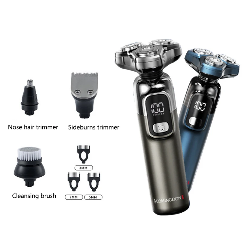 XIAOMI komingdon Electric Shaver Portable Flex Razor 3 Head Shaving Waterproof Washable Beard Trimmer Trimer Cutter KDM-381 2