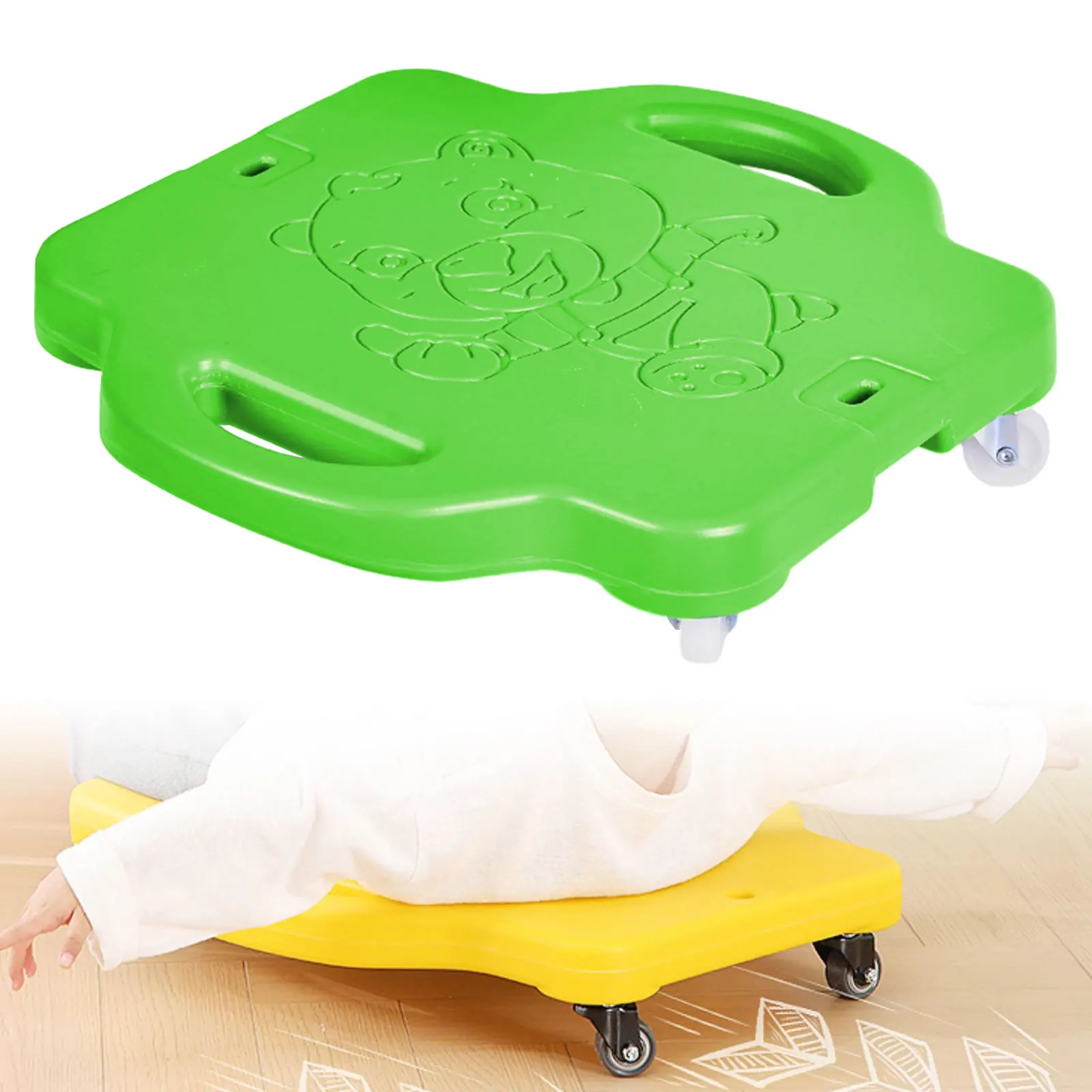 Scooter Board Multipurpose Physical Education Contoured Handles Floor Board Outdoor Scooter Rocker Training Equipment