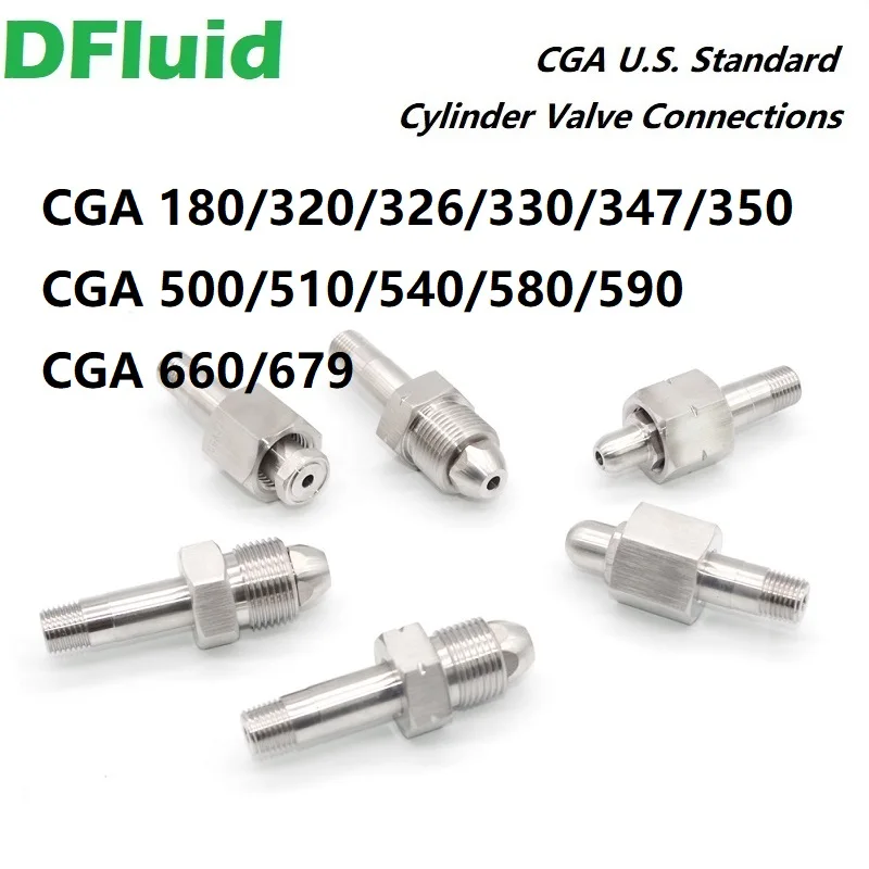 실린더 커넥터 어댑터, SS316L, CGA180, CGA320, CGA326, CGA330, CGA347, CGA350 ...