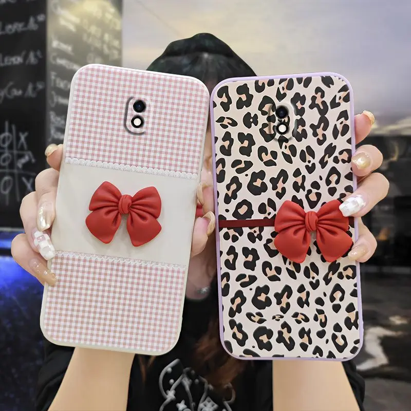 Custodia Per Telefono Leopardata Bowknot Per Samsung Galaxy J530/J5 2017/J5 Pro Simplicity Skin-Friendly Feel
