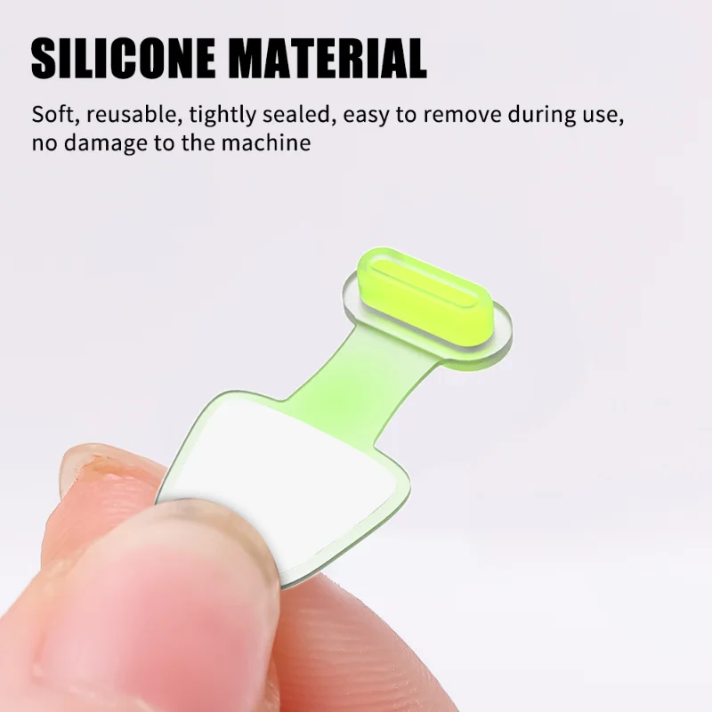 6/2Pcs Luminous Dust Plug Silicone Phone Charging Port for IPhone Type-C Anti-Lost Cap Waterproof and Dustproof Plug Accessories