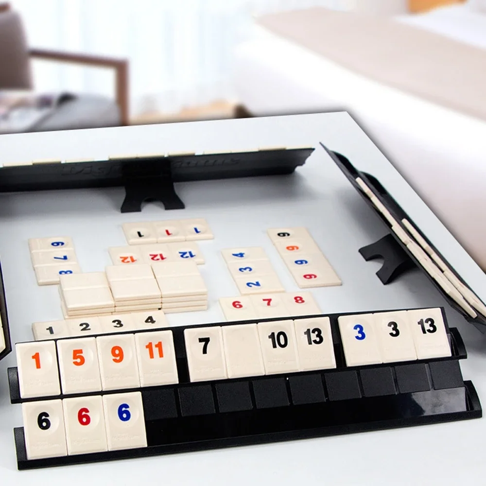 106pcs Israeli Mahjong Digital Mahjong Cards Rummy Classic Table Game Leisure Gathering Multiplayer Board Games Props 5
