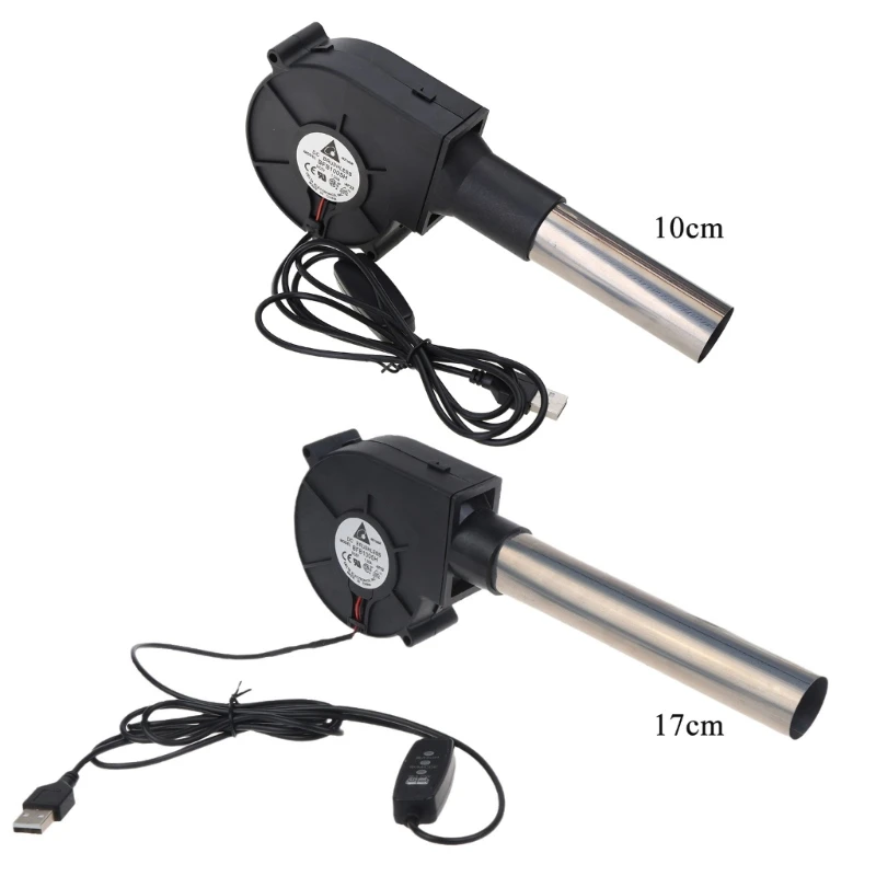 5V USB Plug 3 Speed-regulating Blower Grill Wood Stove Outdoor Mobile Portable