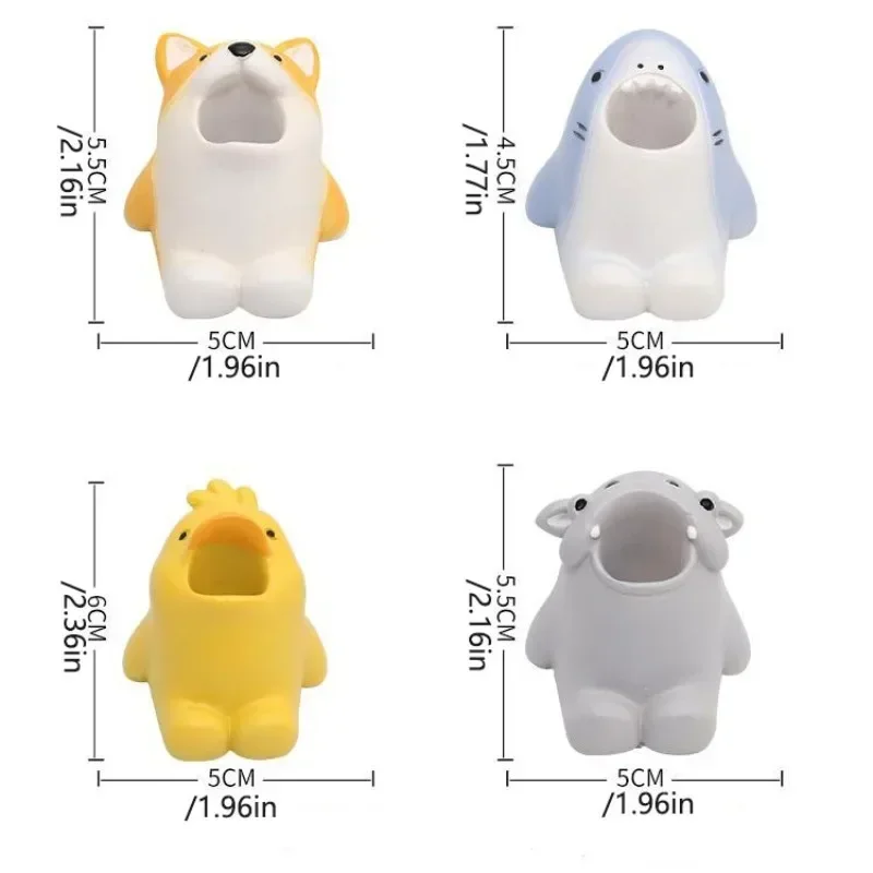 1PC Cute Cartoon Animal Toothbrush Holder Creative Home Decor Bathroom Bathroom Dental Storage Rack Cute Pencil Holder