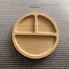 Wooden Divided Serving Trays Bamboo Fruit Tray with 5 Compartments Round Serving Tray for Party Dishes Snacks Dried Fruits 2