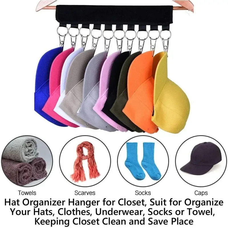 Baseball Rack Hat Towel Hanger Clip Closet Baseball Organizer Hanging Rack Stainless Steel Clips 10 Clips hanging storage rack,hat storage rack,storage rack,hanging storage organizer