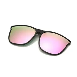 Vintage Anti - Glare Polarized Square Clip - On Sunglasses with Night Vision (As shown)